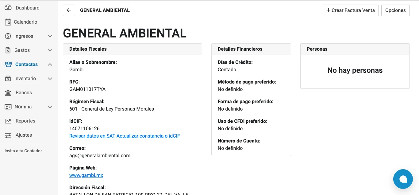 Historial e interacciones por contacto en Actiun